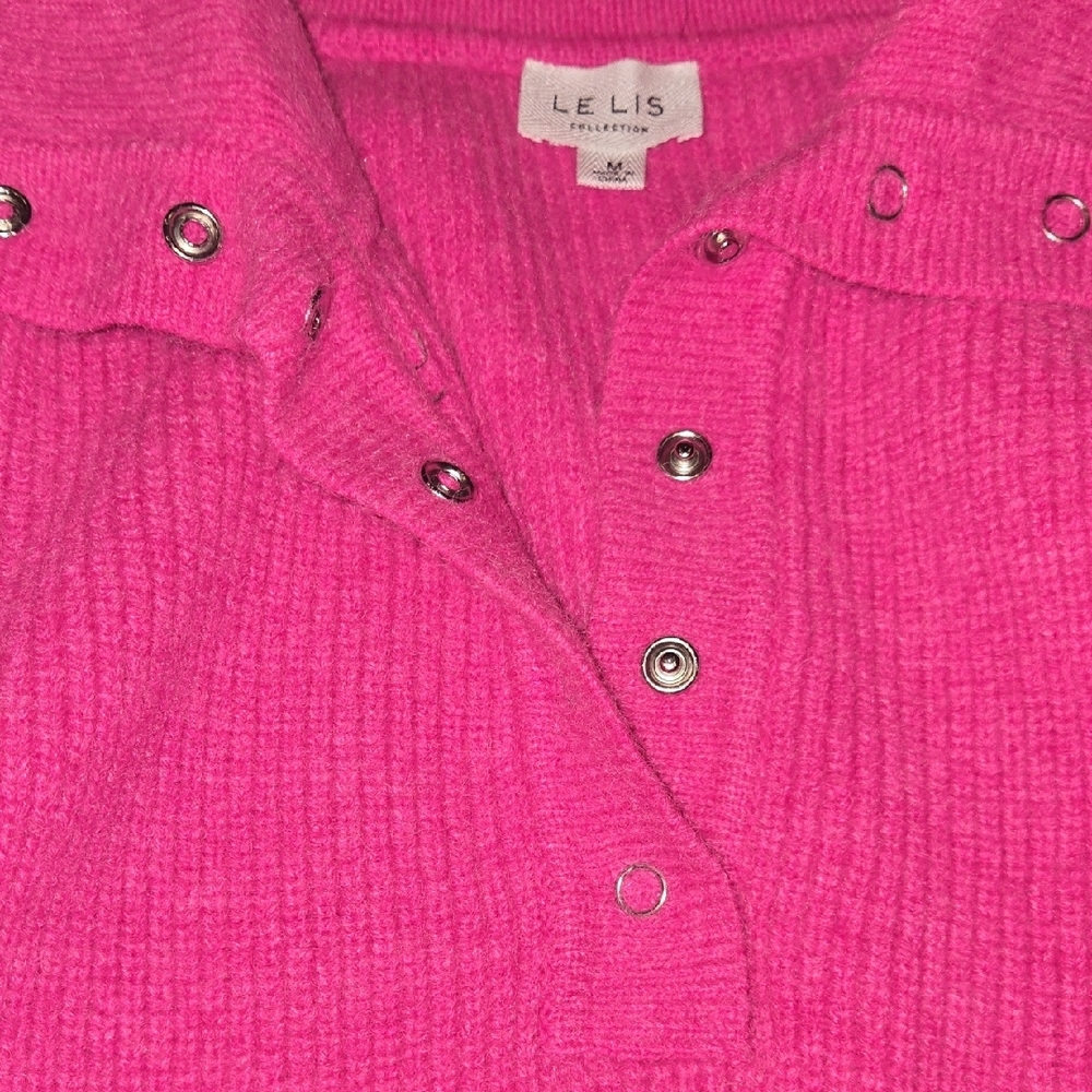 Le Lis Fuchsia Cowl Neck Sweater - Picture 3 of 8